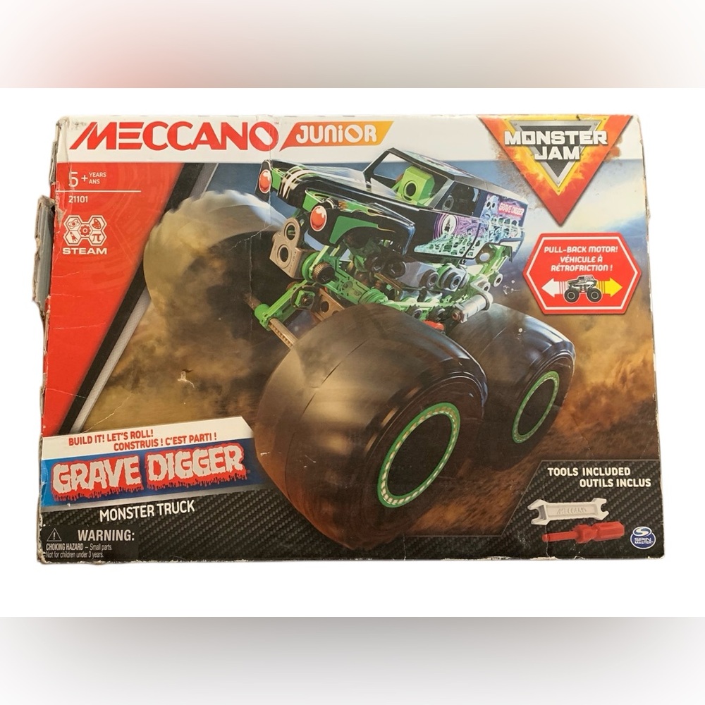Meccano Junior, Official Monster Jam Grave Digger Truck 2021